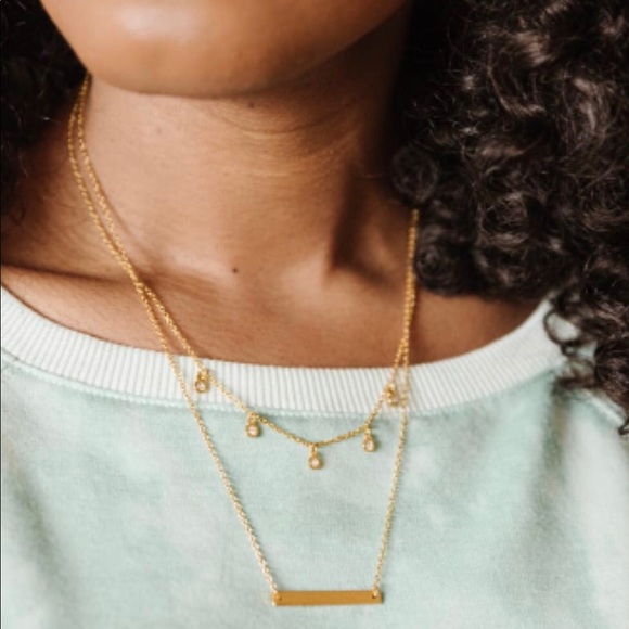 *2/$25 NIP Layered Gem Necklace by Fosterie - Picture 3 of 3